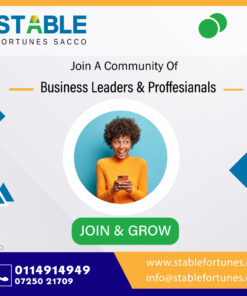 Join a community of business leaders and professionals as a member of Stable Fortunes sacco